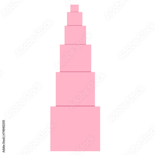 Pink tower Montessori material Illustration 