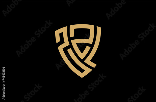 ZZL creative letter shield logo design vector icon illustration