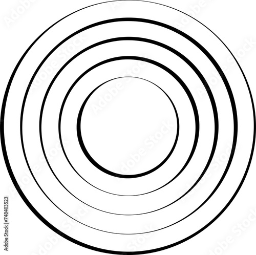 Circle concentric pattern. Geometric vortex ring shape