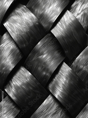 Black and white close-up of textured woven fabric, concept of craftsmanship, texture, and monochrome design.
