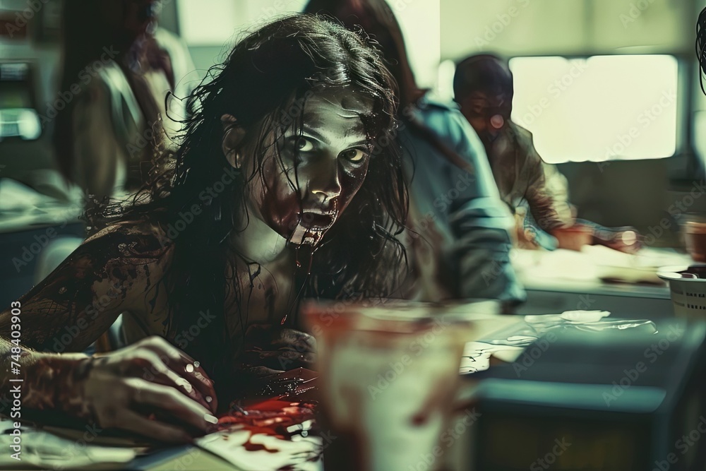 Fototapeta premium Zombies in the office