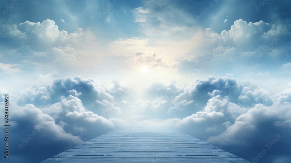 Empty pathway to the future wonderland background