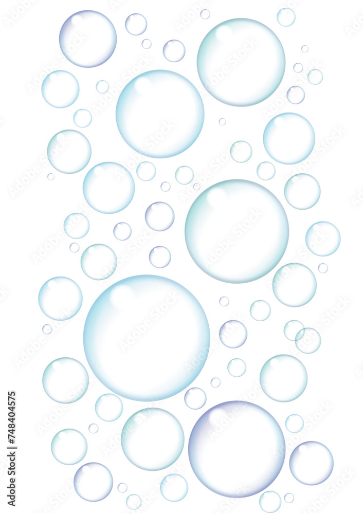 背景透過のブルー系バブル