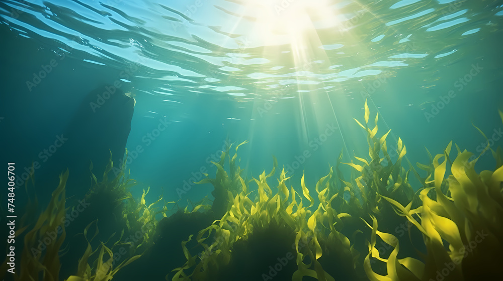 Green algae background in nature, ocean bottom Green algae background in nature, ocean bottom