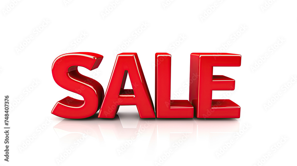3d red sale text over white 3d red sale text over white