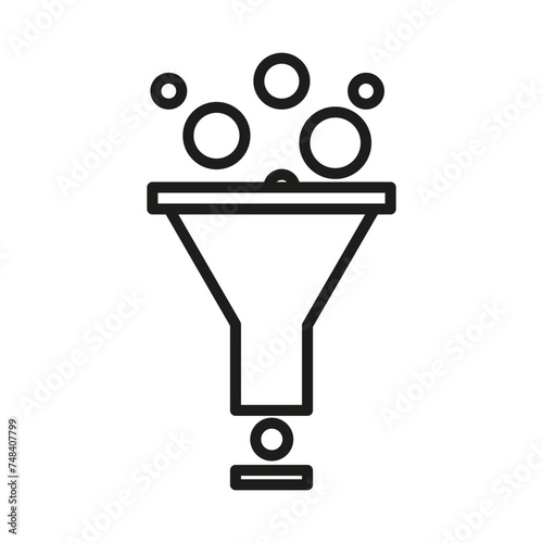 Funnel filter process icon. Streamline flow concept. Vector illustration. EPS 10.