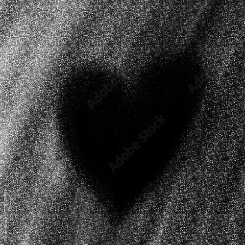 Black and White Heart Pencil Texture Illustration