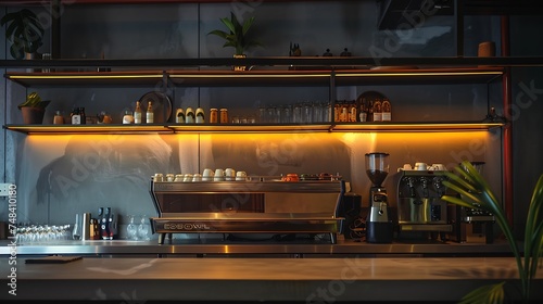 Counter at hipster coffee bar in Bangkok : Generative AI