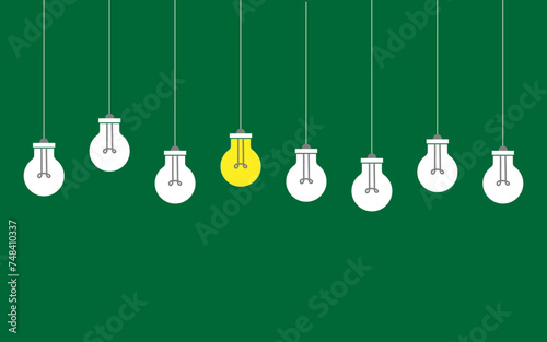 Tableau sur toile One light bulb outstanding and difference, one blub glowing different