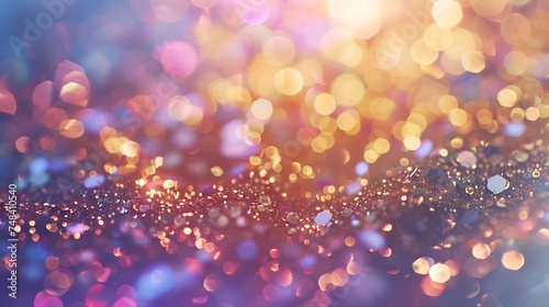 Sparkling background with sequins Glitter colorful golden luxury magic background defocused free space   Generative AI