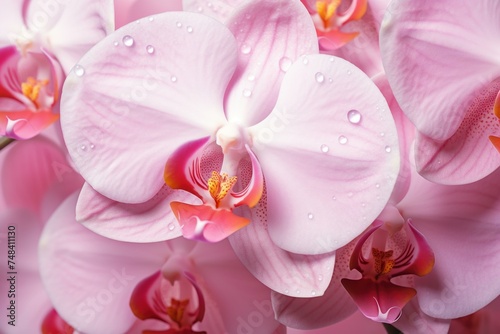 Vibrant Orchid pink flower nature. Tropical plant. Generate Ai