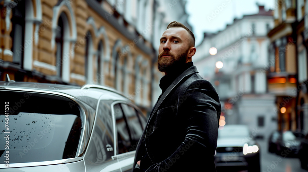 custom made wallpaper toronto digitalBusinessman Standing By his Car - Luxurious Life