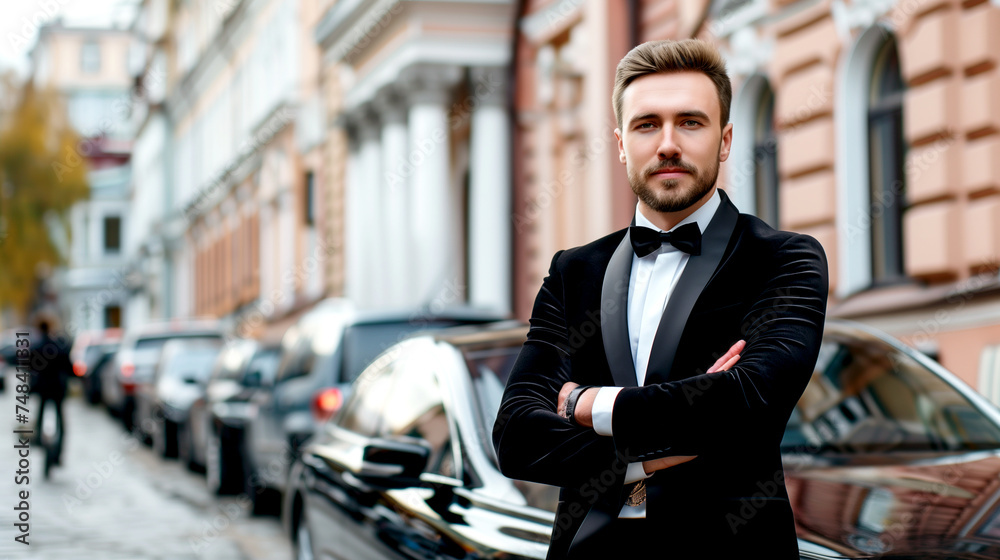 Businessman Standing By his Car - Luxurious Life