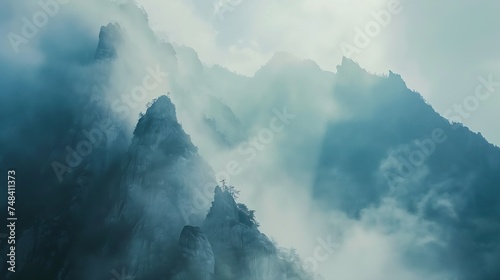 Fog on the mountain : Generative AI photo