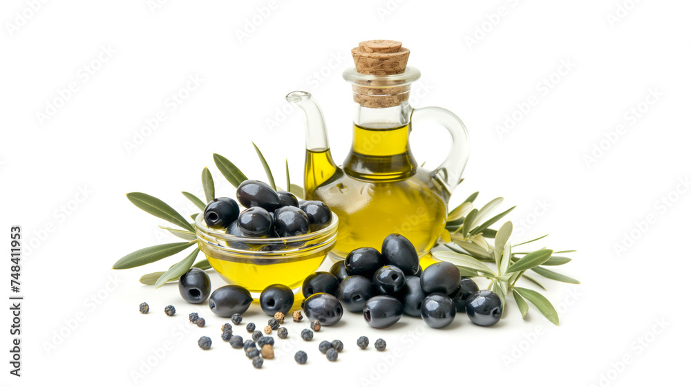 Bottle of Oil with Olives Bottle of Oil with Olives