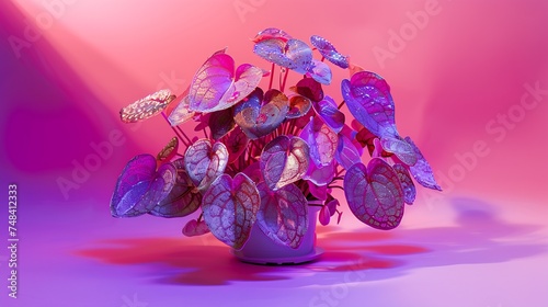 aluminum plant also known as Watermelon pilea Pilea cadierei : Generative AI photo