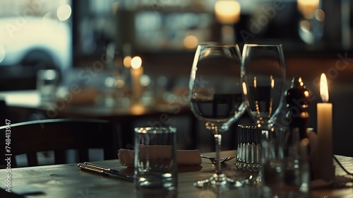 blurred background in restaurant : Generative AI
