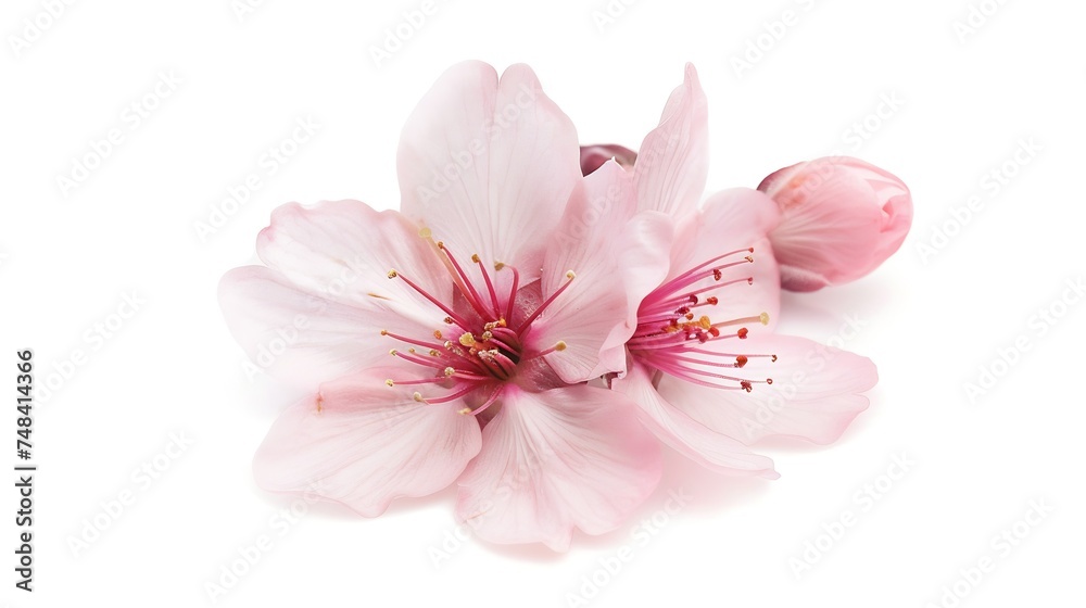 Cherry Blossom or Sakura flower on white background : Generative AI Cherry Blossom or Sakura flower on white background : Generative AI