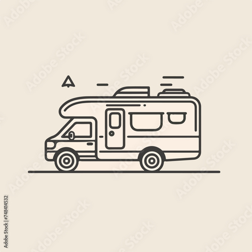 RVCampervan icon minimal vector for design