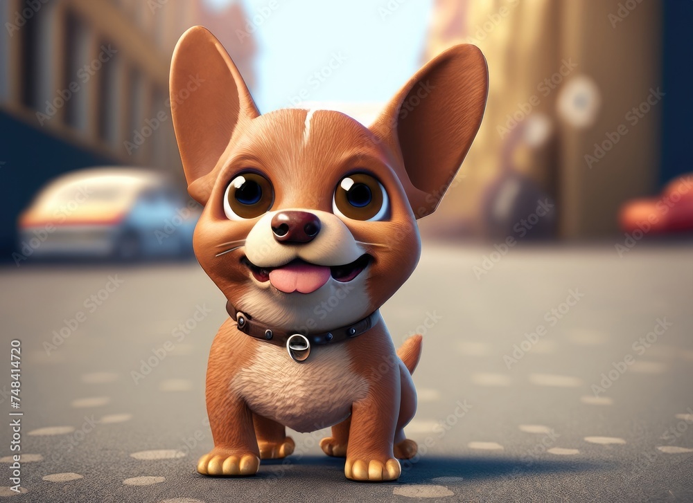 3D Cute smile dog character