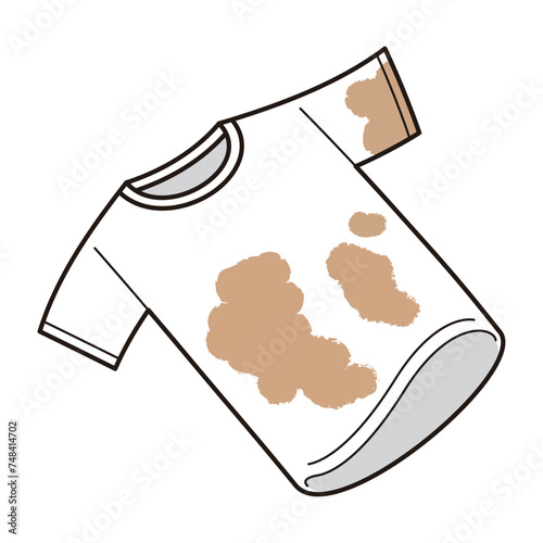 汚れた白いTシャツのイラスト