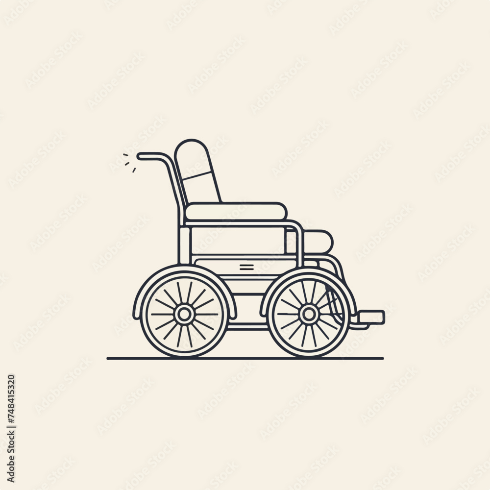 wheelchair isolated on white background vector icon for design