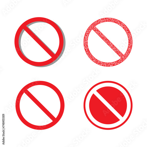 vector set of prohibited, warning sign, caution, not allowed