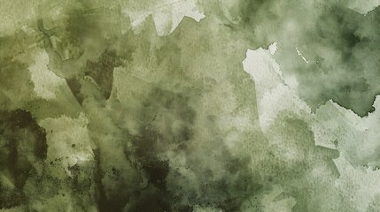 Green brown abstract watercolor pattern Dark olive khaki color Art background for design Dirty Grunge Daub stain spot blot splash Frightening ominous : Generative AI