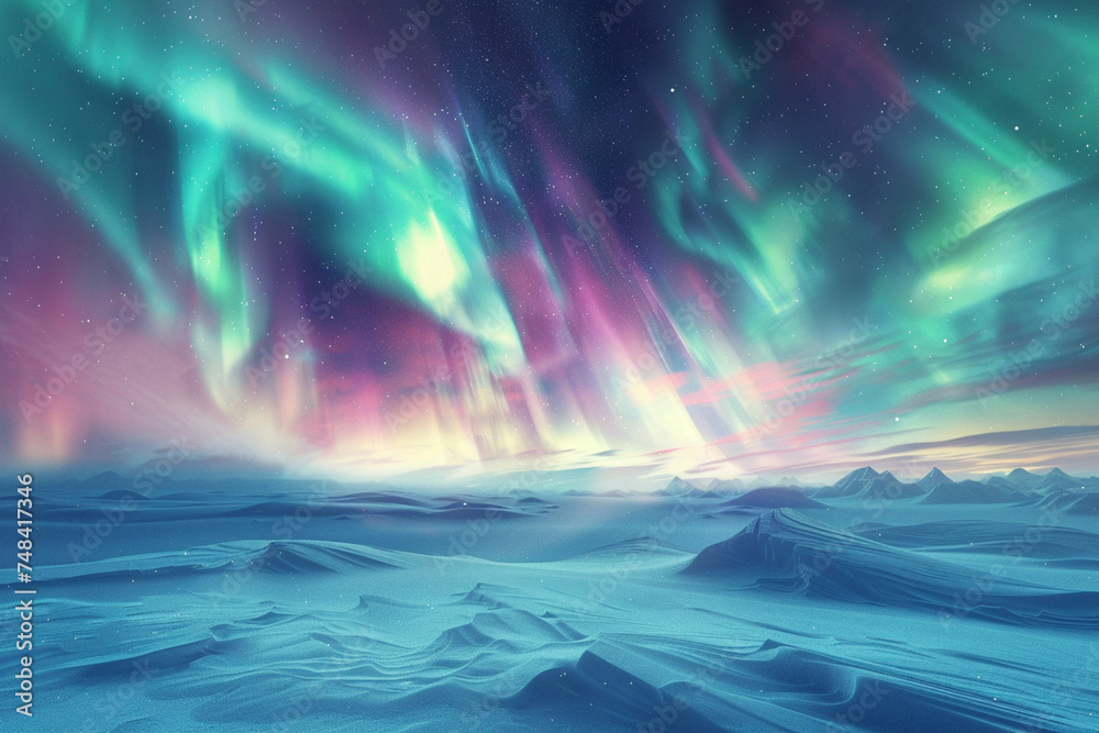 Fototapeta premium Winter Aurora Borealis