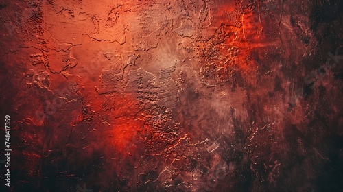 Dark red orange textureToned rough concrete wall surface Closeup Bright colorful background with space for design Autumn Halloween Empty Rusty color : Generative AI