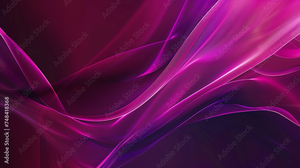 Naklejka premium Black purple silk satin Magenta color Gradient Dark abstract elegant fabric background light lines : Generative AI