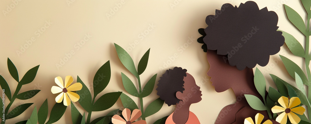 Black Brown Skin Mother And Child Son Daughter Latino African American 