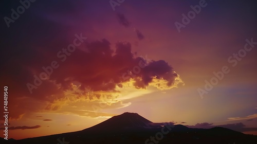 The Mountain twilight sky power full color sunlight : Generative AI