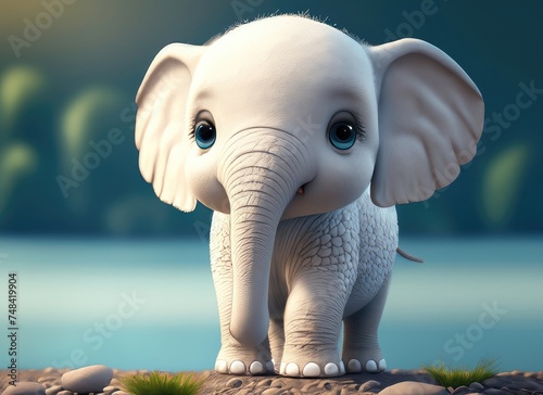 3D Cute Smile elephant