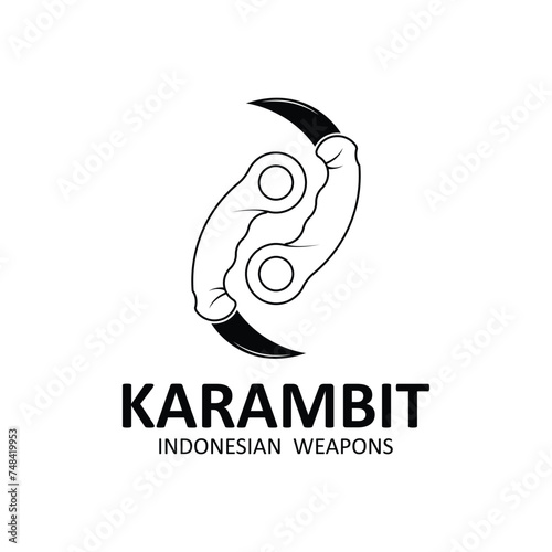 karambit knife vector logo, Indonesian traditional weapons