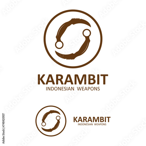 karambit knife vector logo, Indonesian traditional weapons