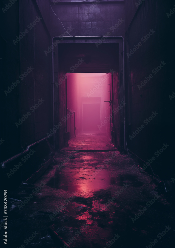 Foggy smoky corridor