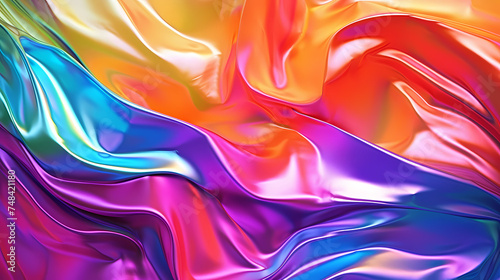 Holographic effect foil texture background, abstract textured colorful plastic background