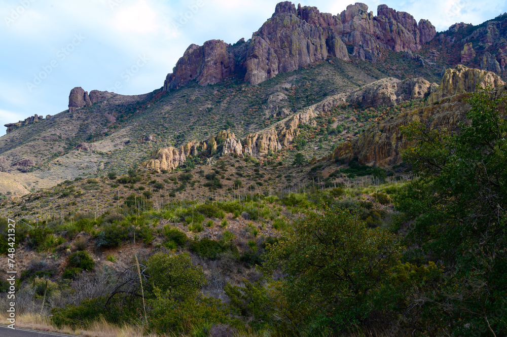 Mountains of the Chisos Basin, in Big Bend National Park, in southwest Texas.