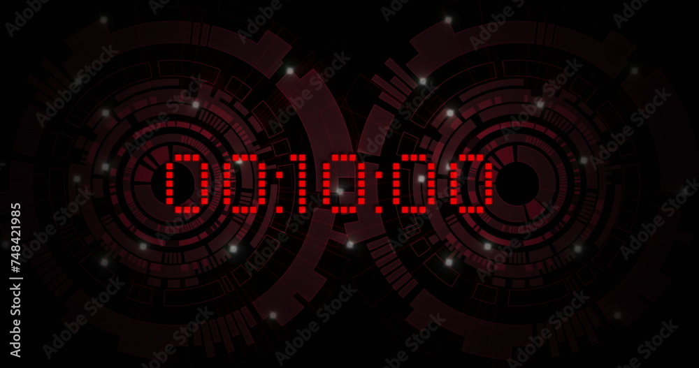 Image of red digital timer changing on black background Image of red digital timer changing on black background