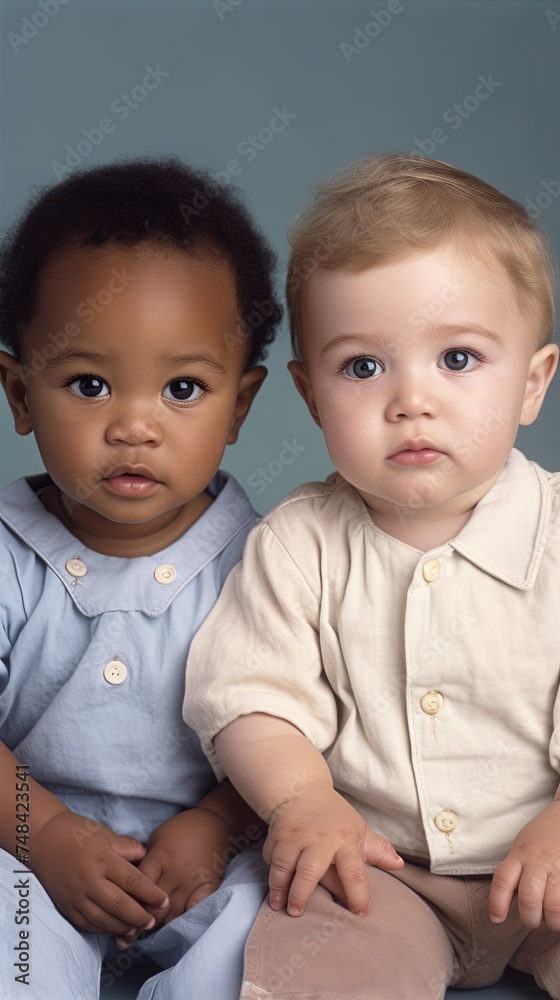 African-American and white child photograph African-American and white child photograph