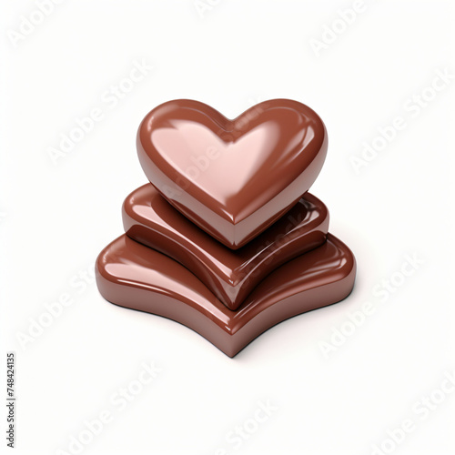 3d render icon of chocolate valentine cartoon isolated generated AI