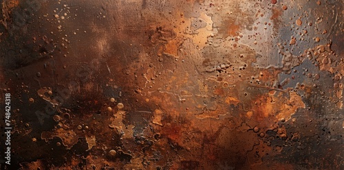 Detailed view of a metal surface with visible rust patches. The rust has formed in intricate patterns, showcasing the effects of corrosion.