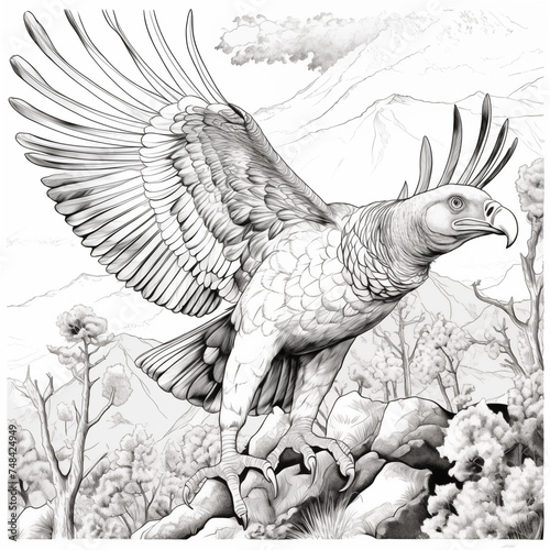 Coloring page California vulture photo