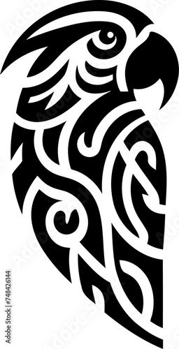 animal silhouette in ethnic tribal tattoo, 