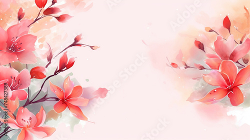 Flower watercolor art background