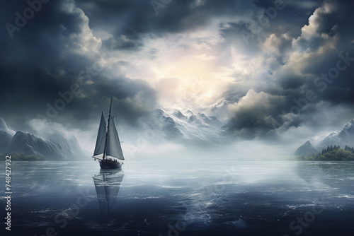 sailing in the sea © Nature creative