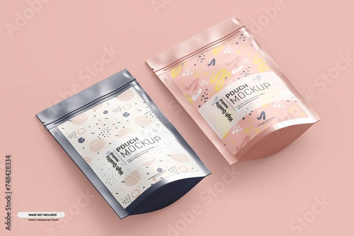 Food Supplement Pouch Packaging Mockup (5) photo