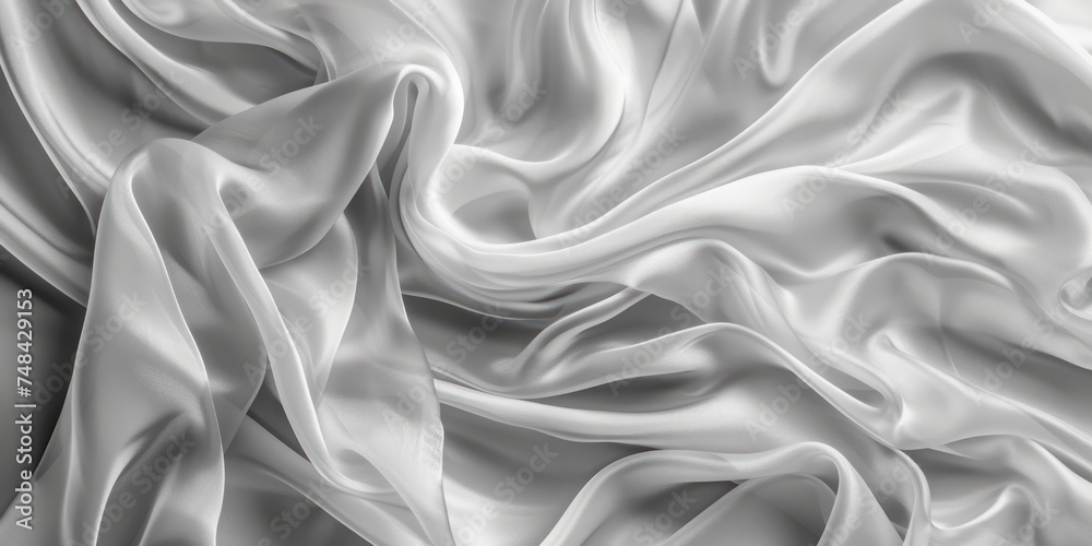 Obraz premium Abstract silver silk texture , fabric weave of cotton or linen satin fabric lies texture background.