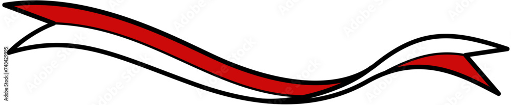 Fototapeta premium indonesia flag banner flat color 